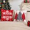 Red Christmas Decorations-Throw Pillow Covers 18x18 in Set of 4,Decorative Joy Snowflake Pillow Case for Couch Sofa Winter Holiday Indoor Outdoor Home Red White Xams Decorations